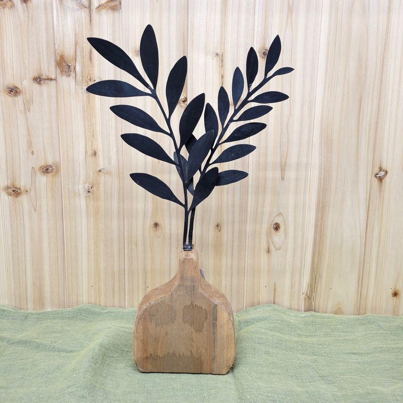 Wood Faux Vase Decor, 14&quot;, Assorted: Leaves