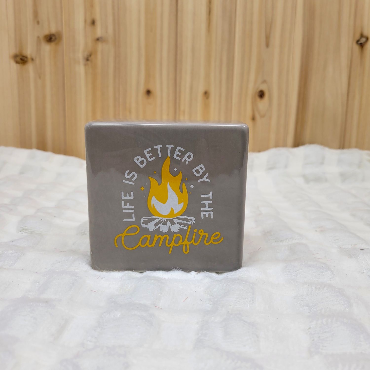 Ceramic Cabin Block, 4&quot;, Assorted: Campfire