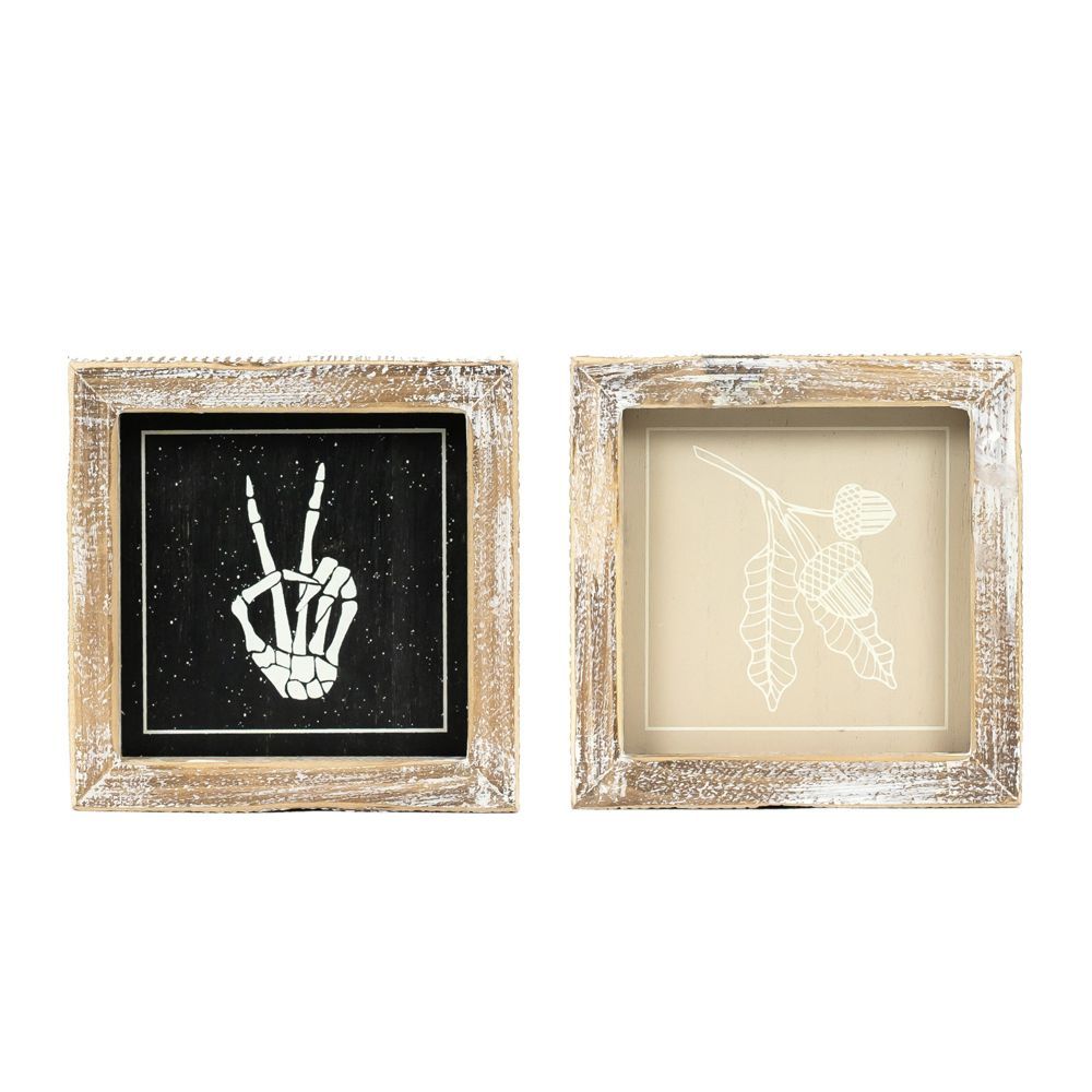 Reversible Wood Frame Sign (Peace/Acorn)