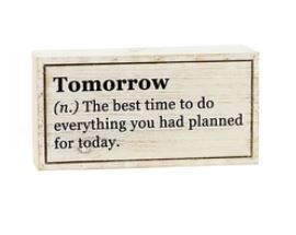 Tabletop Sign &quot;Tomorrow&quot;