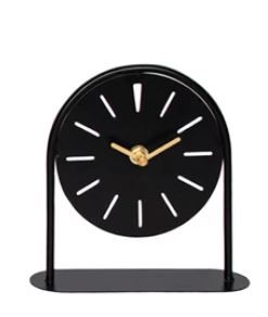 Punched Metal Table Clock Black