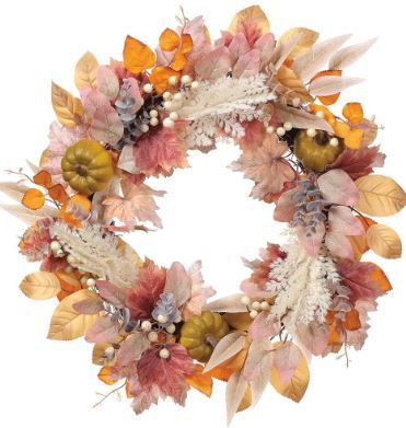 22&quot; Pumpkin/Eucalyptus Wreath