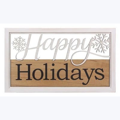 Wall Sign W/Cutout Word And Snowflake