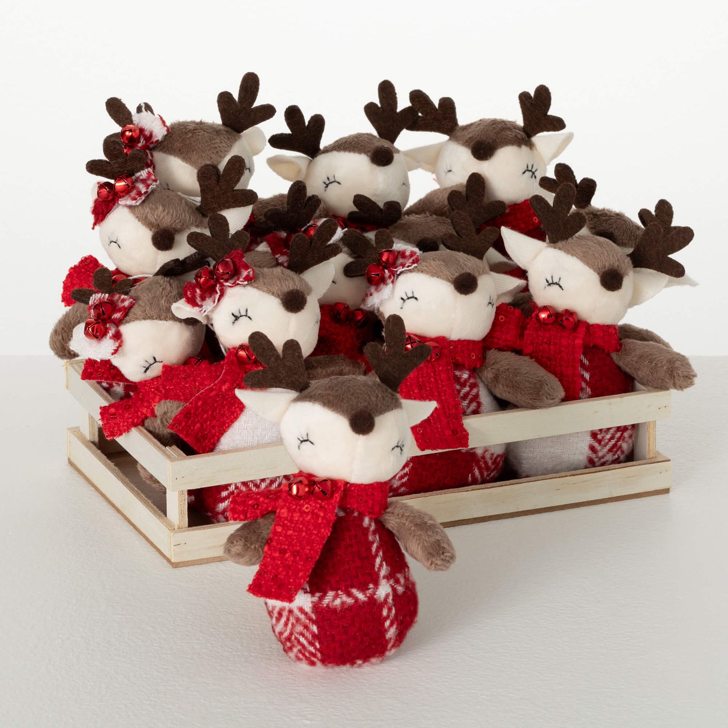 Plush Mini Reindeer Ornament Assorted