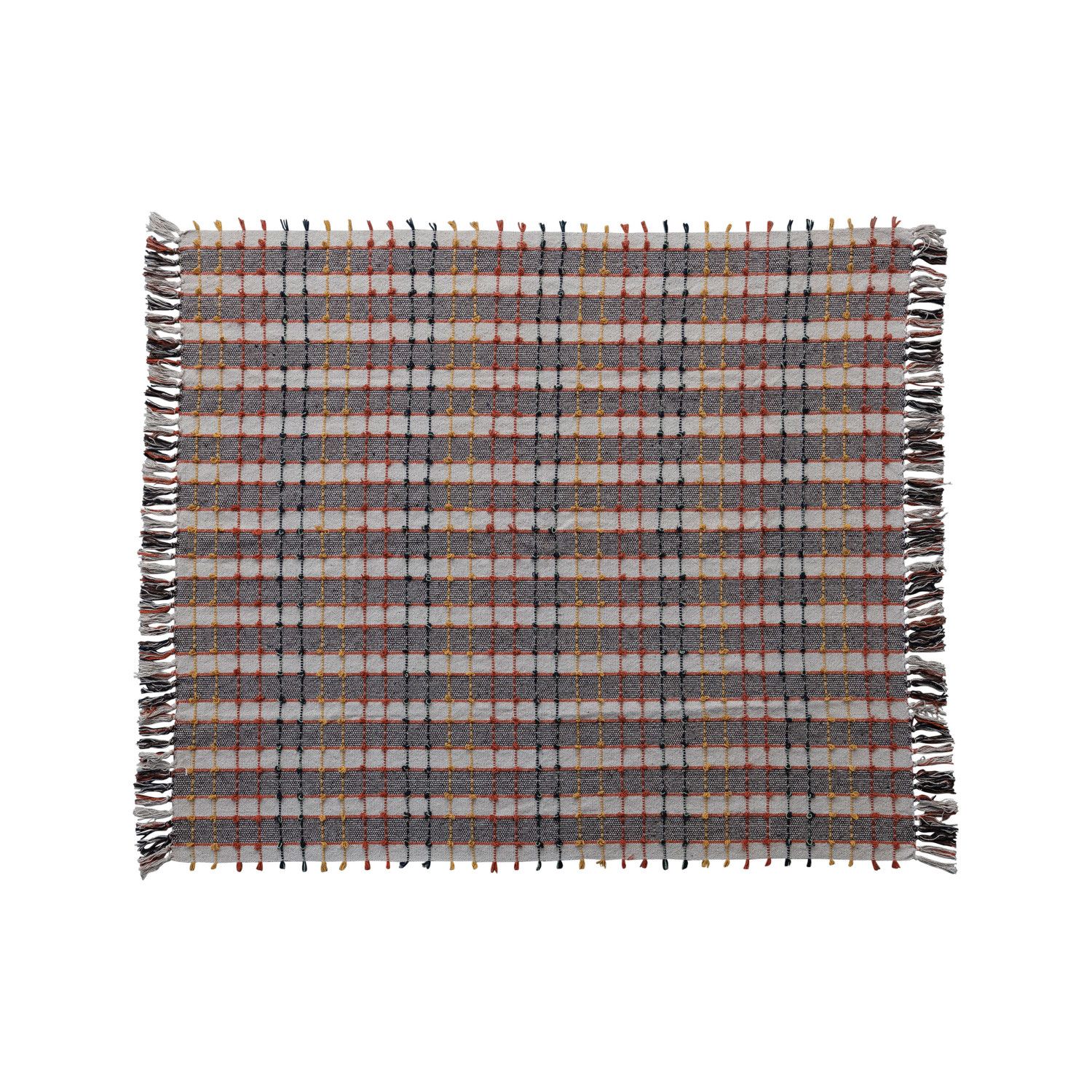 Woven Cotton Throw, Fall Stripes 60&quot;Lx50&quot;W