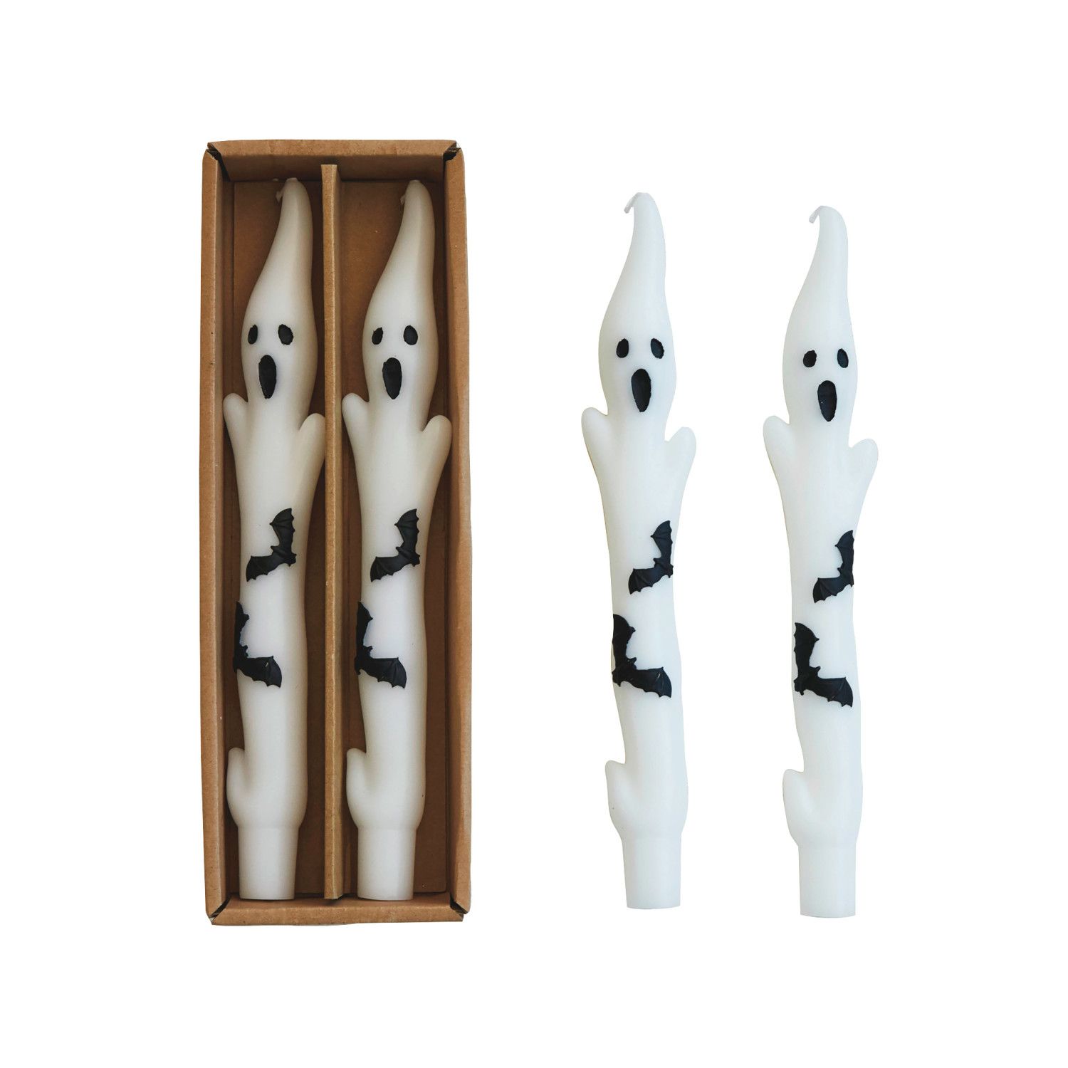 Ghost Taper Candle 10&quot; SET2