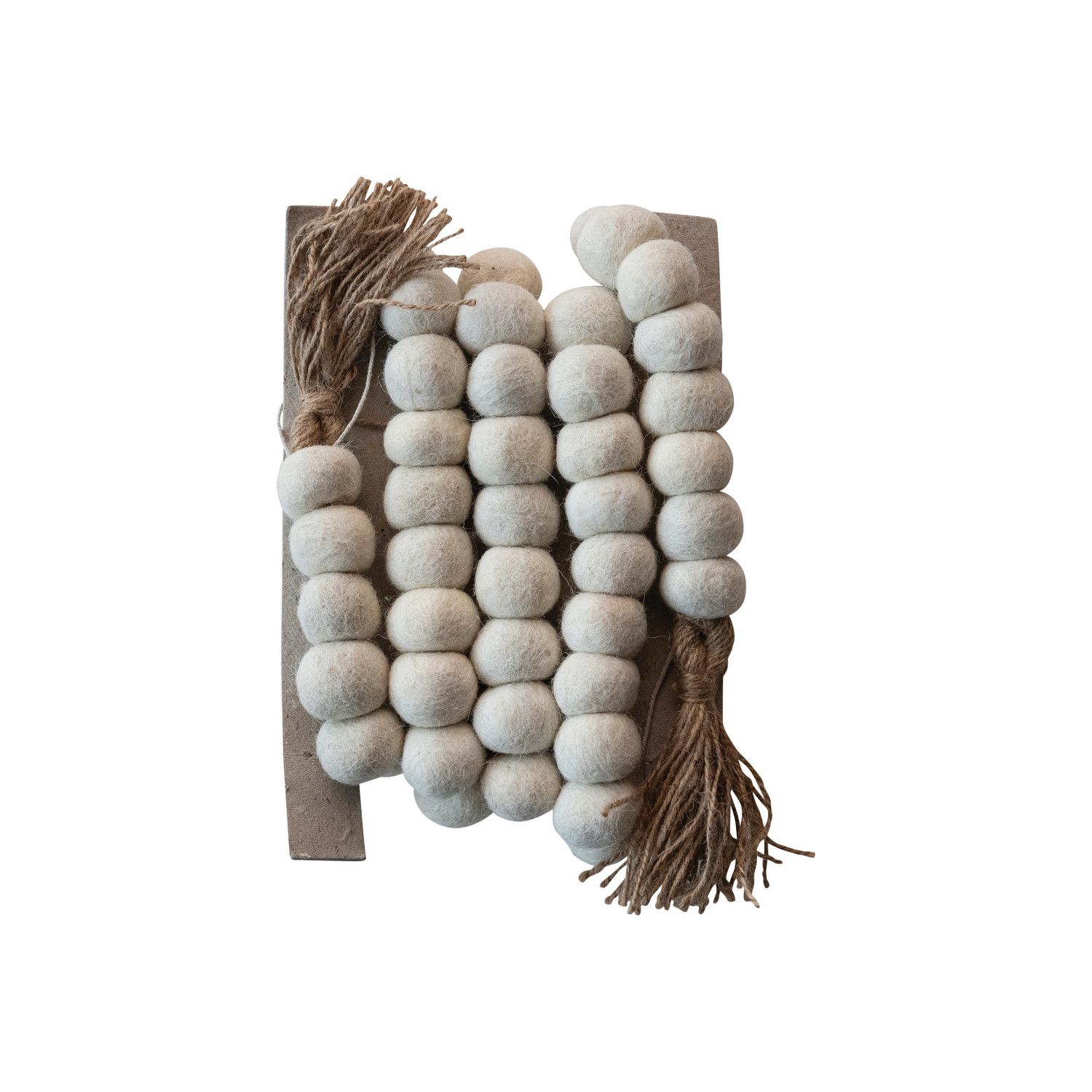 Handmade Wool Garland Cream 72&quot;
