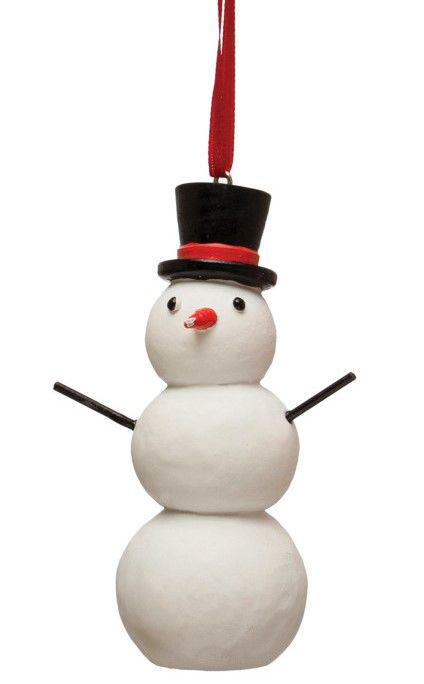 Resin Christmas Ornament Snowman 4&quot;