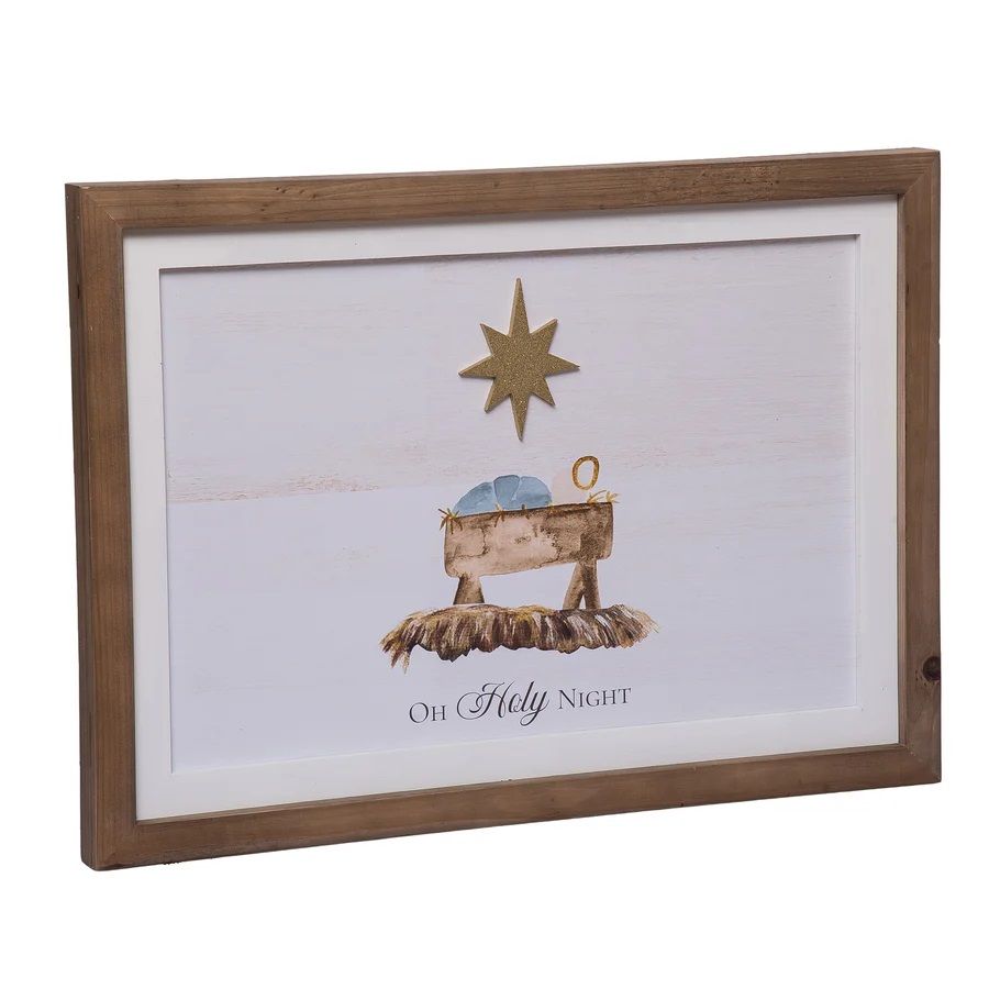 Oh Holy Night Manger Wall Art