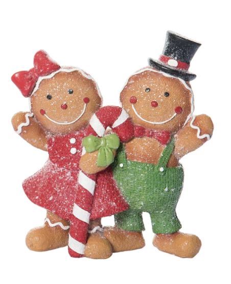 Gingerbread Couple w/Candy Cane