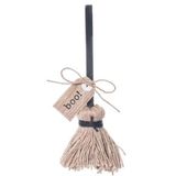 Tabletop Wood/Fabric Spooky Broom in Natural