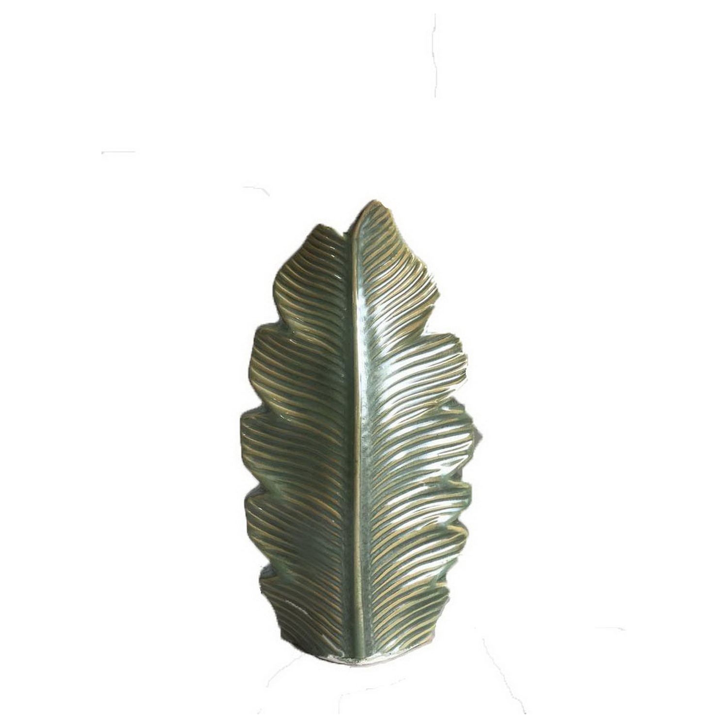 Leaf Glaze Vase Green 10&quot;