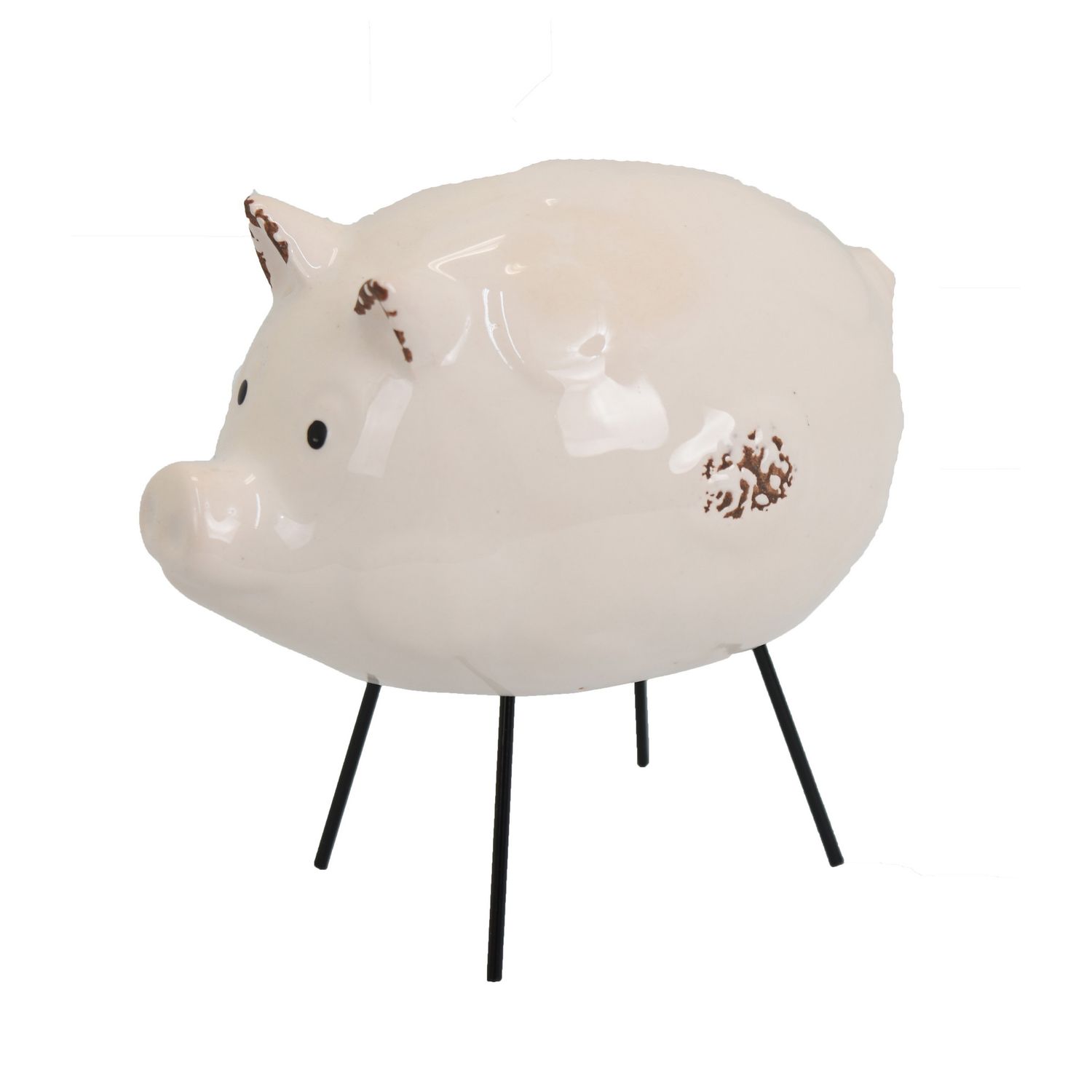 Pig Ceramic w/Metal Legs Tabletop 6&quot;