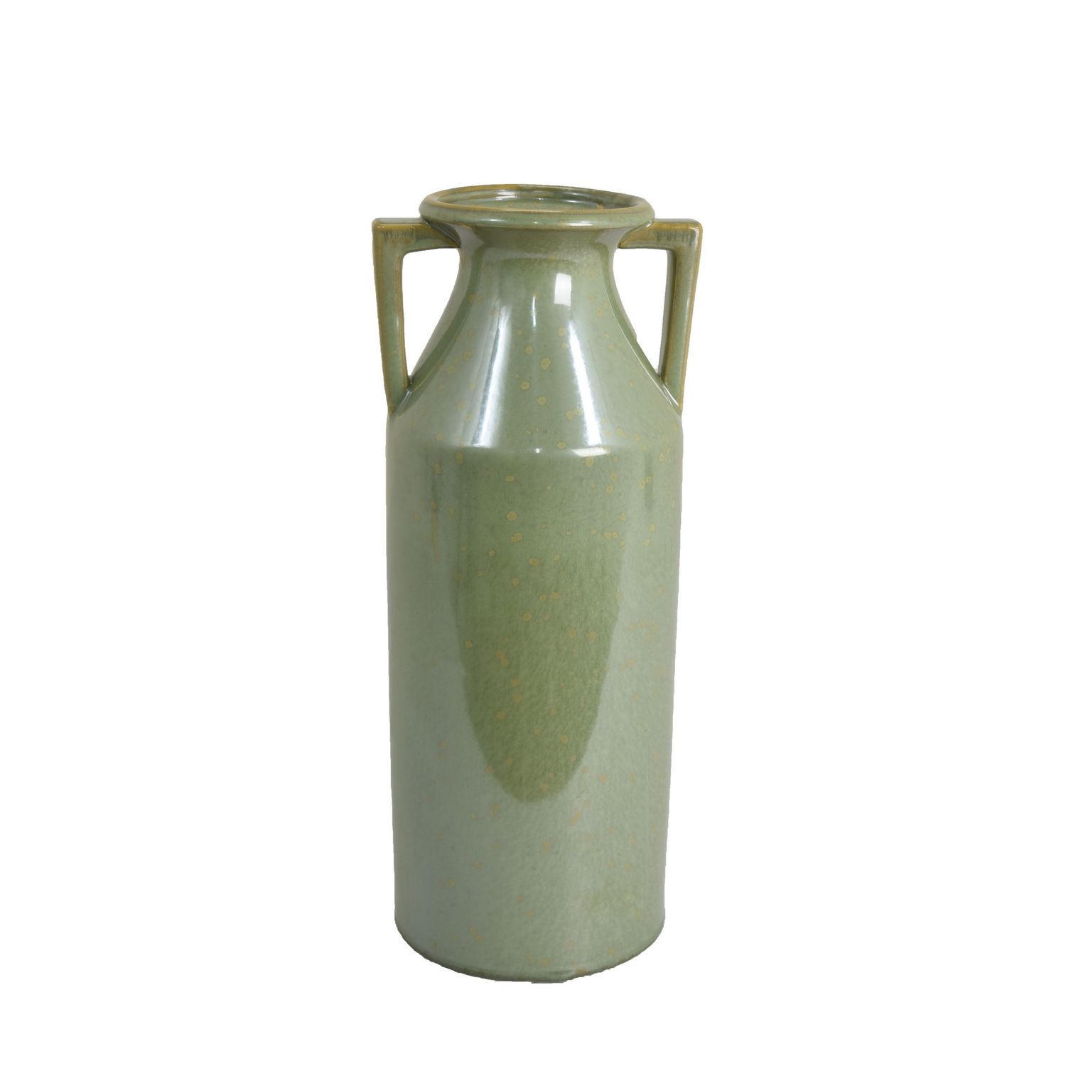 Vase Double Handle Green 14&quot;