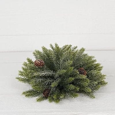 Snowy Half-Sphere Flocked Spruce Fir