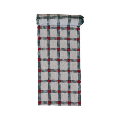 Embroidered Red/Green Table Runner