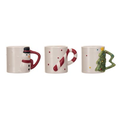 Holiday Shaped Handle Mugs Assorted 3