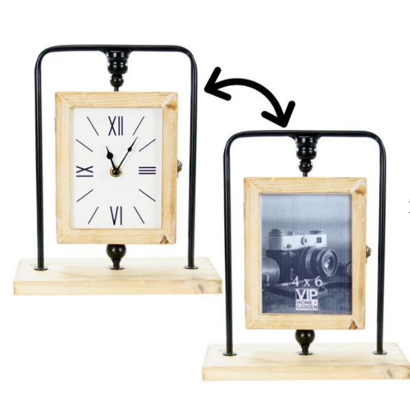 Reversible Photo Frame w/ Clock