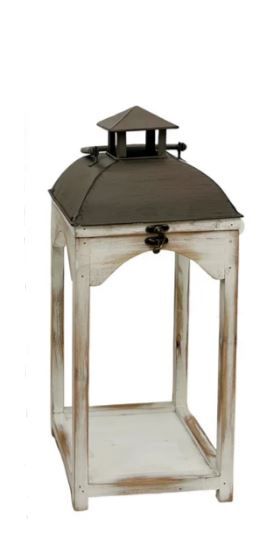 PU123033SM Wood Lantern Metal Top SM