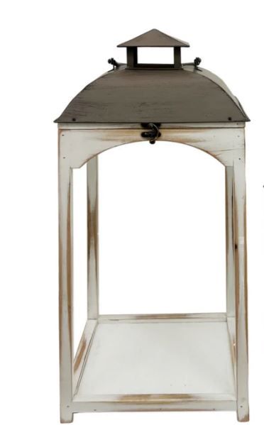 PU123033LG Wood Lantern Metal Top LG