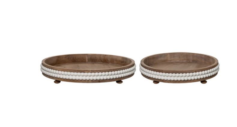 Wood Beaded Display Tray Small