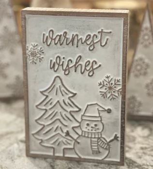 Warmest Wishes Carved Block