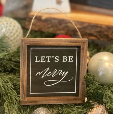 Be Merry Black Wash Ornament