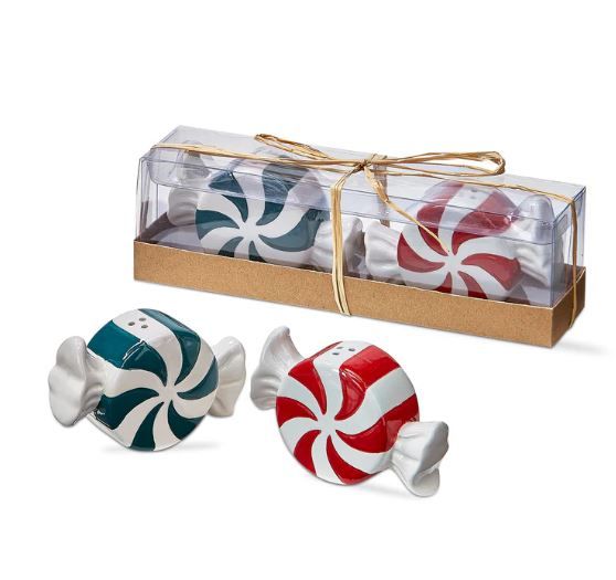 Peppermint Twist Salt &amp; Pepper Shakers - Set of 2