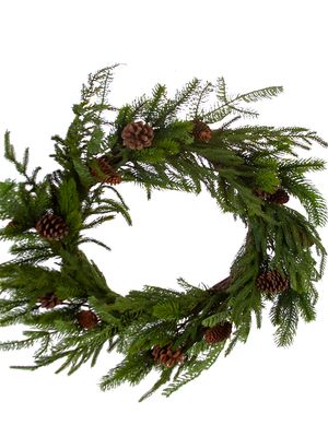 Mixed Cypress Pine Wreath, 24&quot;