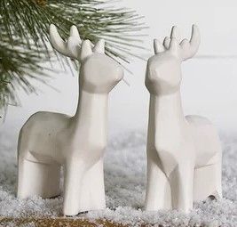 Modern Ceramic Deer - Set Of 2