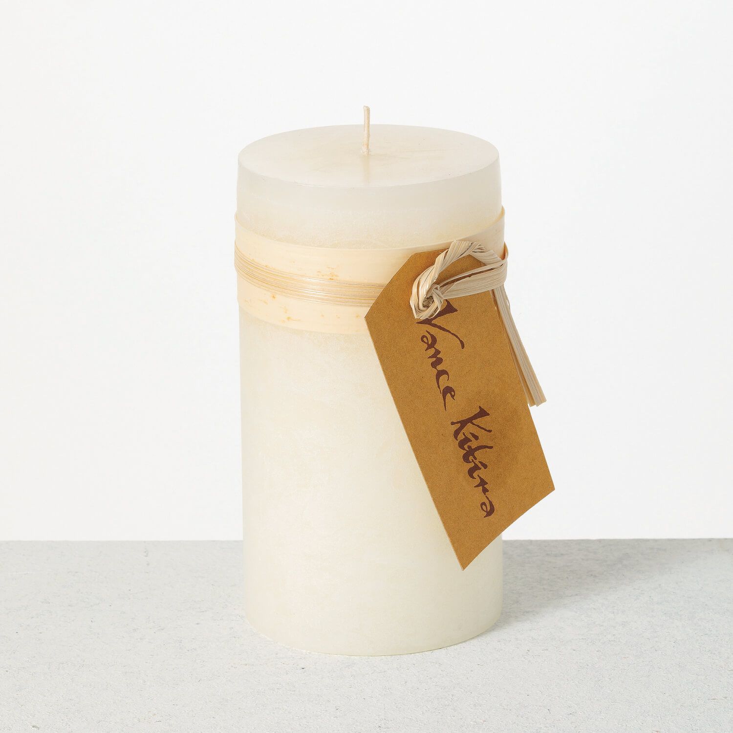 Timber Pillar Candle, Melon White 6 x 3.25&#39;&#39;