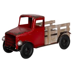 Wood &amp; Metal Red Truck 10&quot;