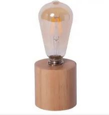 Cylinder Light w/ Wood Base