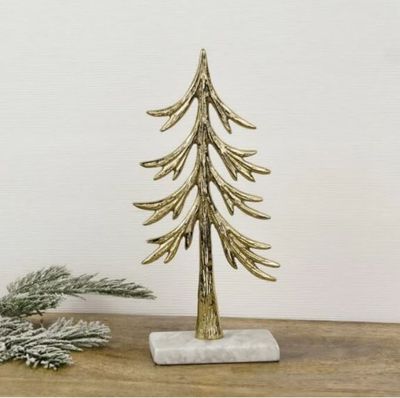 Metal Tree On Base Gold 10.25&quot;