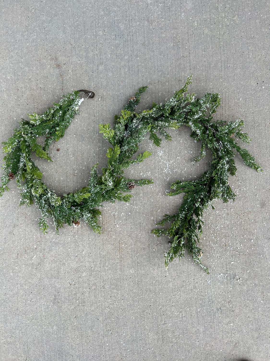 Snowy Cedar Garland Real Touch 65&quot;