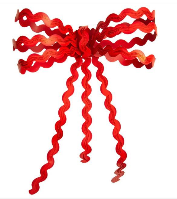 Ric Rac Bow Metal Bow Red 10x13&quot;