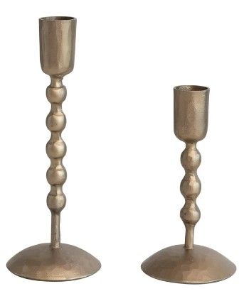 Antique Brass Finish Taper Candle Holder Large