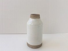 Two-Tone Cream and Tan 8&quot; Vase