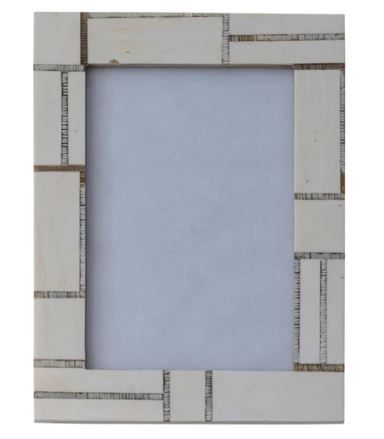 Resin Photo Frame w Horn Inlay w/Block Trim