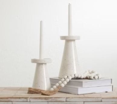 Stoneware Pillar &amp; Taper Holder Small