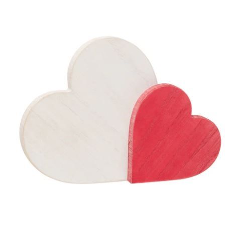 White &amp; Red Layered Hearts