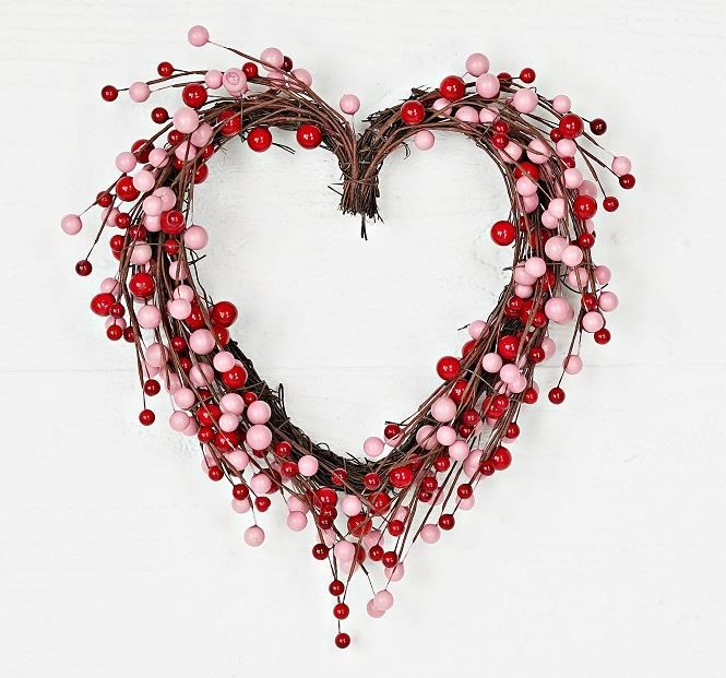 Heart Wreath Red/Pink 14&quot;