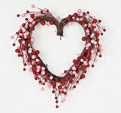 Heart Wreath Red/Pink 14&quot;