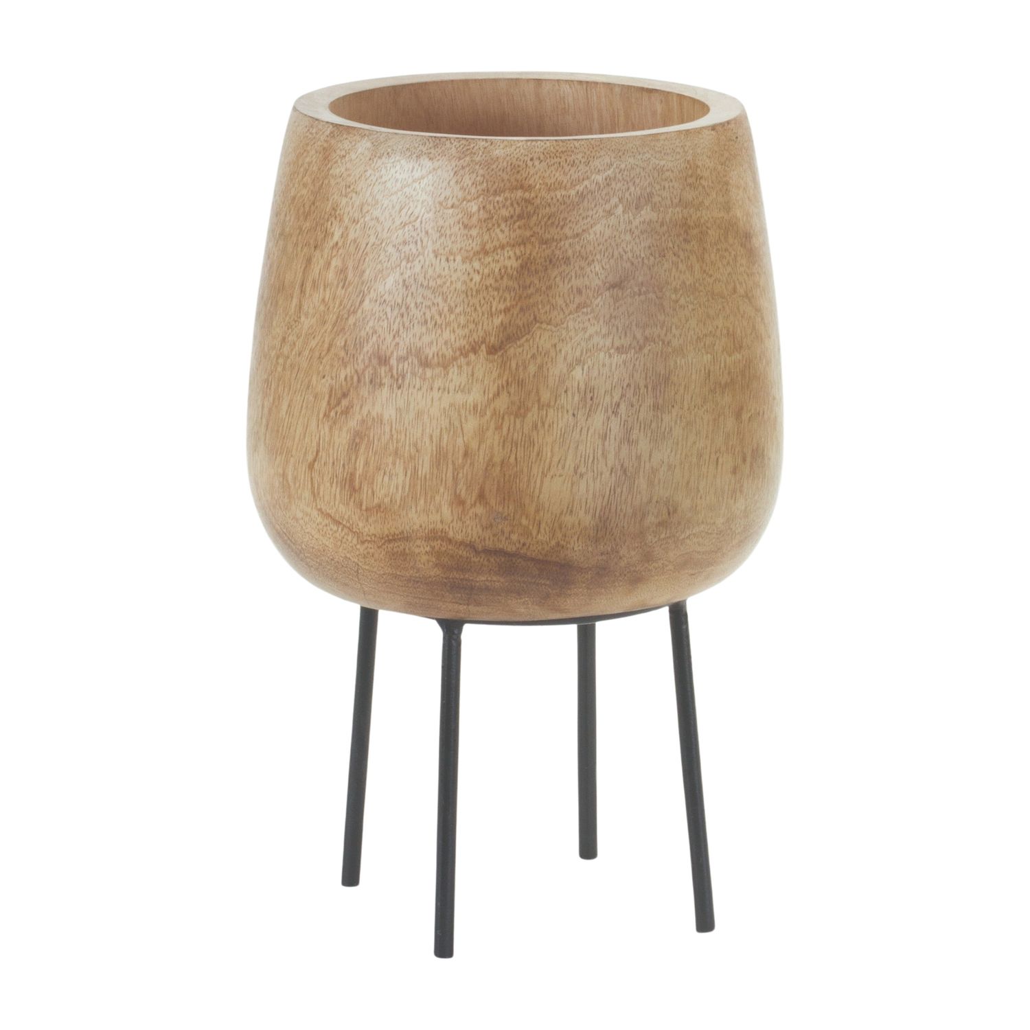 Carved Wood Planter w/Stand 12&quot;