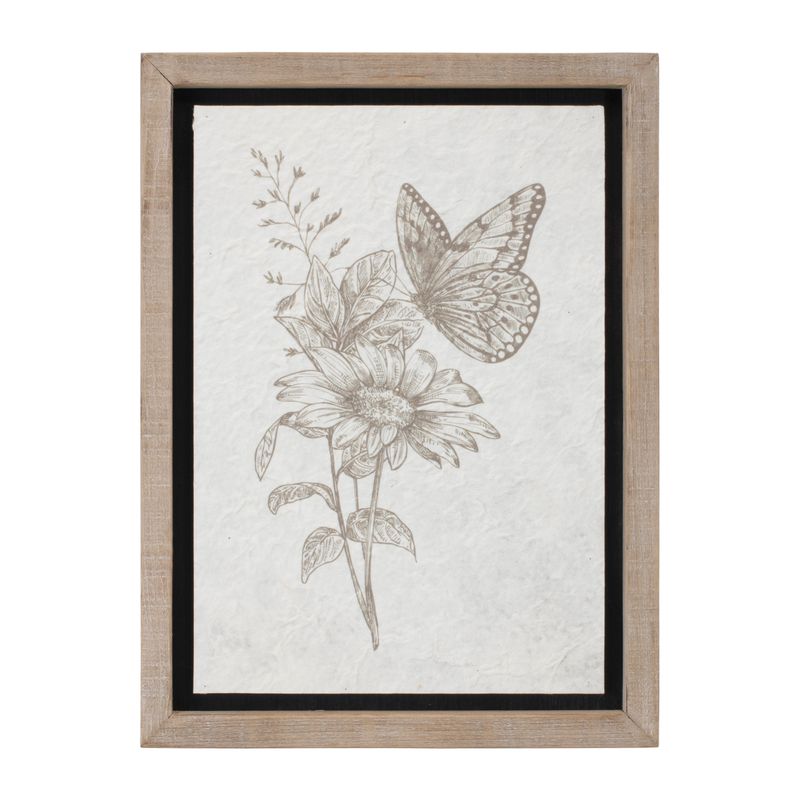 Framed Garden Print Butterfly 12&quot; x 15.5&quot;