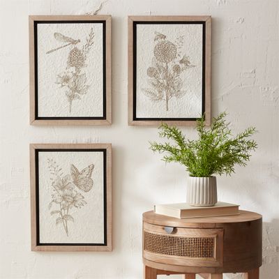 Framed Garden Print Butterfly 12&quot; x 15.5&quot;