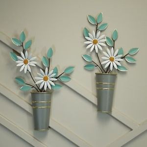 Metal Wall Flowers in Vase