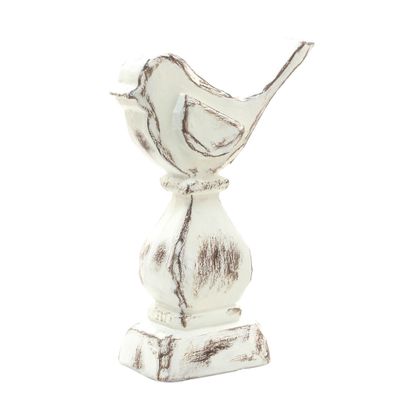Resin Bird on Stand Cream