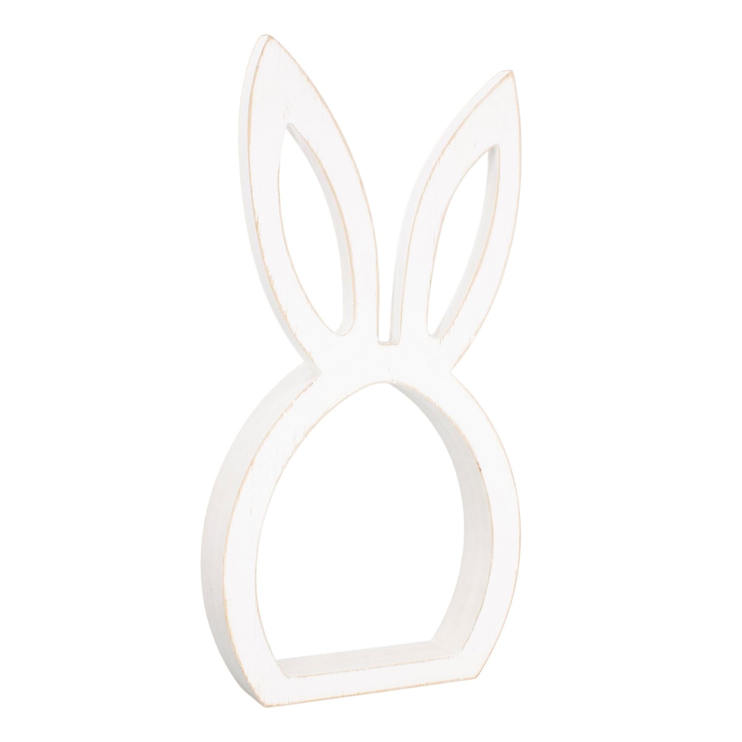 Small White Wood Bunny Head Cutout 11.5&quot;