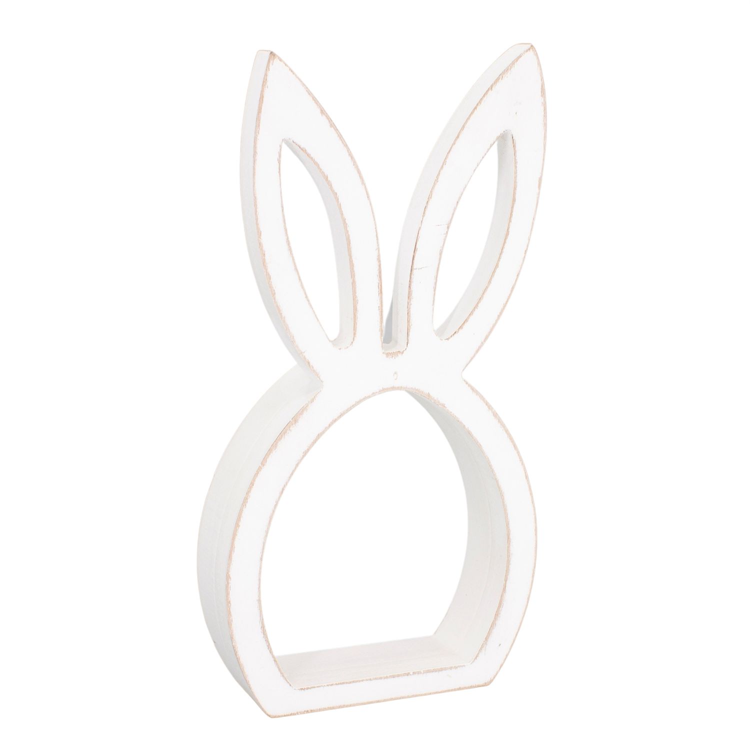 White Wood Bunny Head Cutout 18&quot;